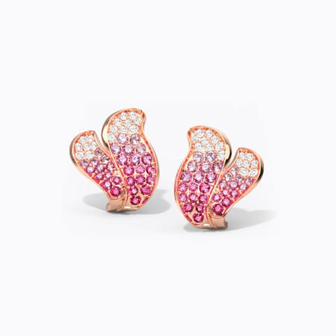 Wineberry Blushed Gemstone Hoop Earrings Diamond,Gemstone Earrings 18 Karat Rose Gold Wineberry Blushed Gemstone Hoop Earrings
