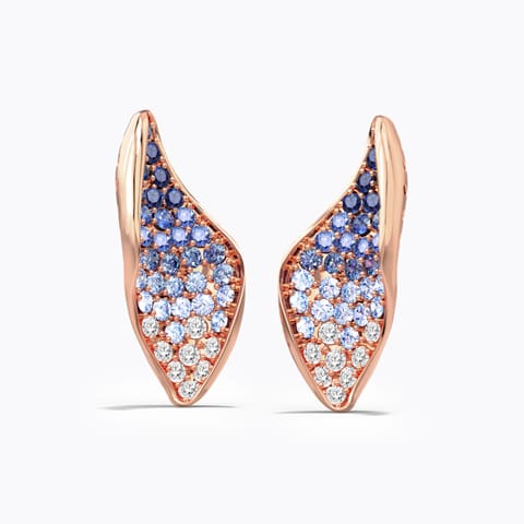 Lulu Shimmer Gemstone Stud Earrings Diamond,Gemstone Earrings 18 Karat Rose Gold Lulu Shimmer Gemstone Stud Earrings