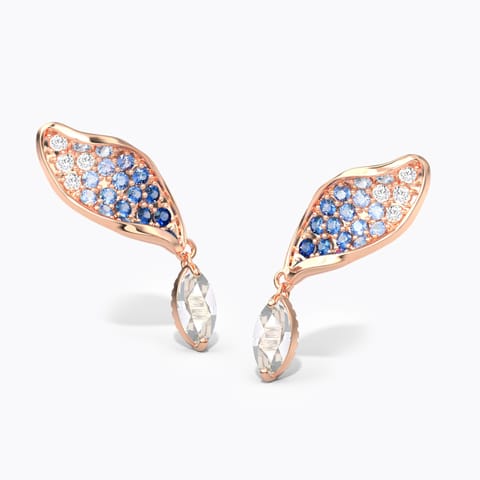Azure Sway Gemstone Drop Earrings Diamond,Gemstone Earrings 18 Karat Rose Gold Azure Sway Gemstone Drop Earrings