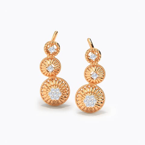Nisa Trio Diamond Ear Cuffs Diamond Earrings 18 Karat Rose Gold Nisa Trio Diamond Ear Cuffs