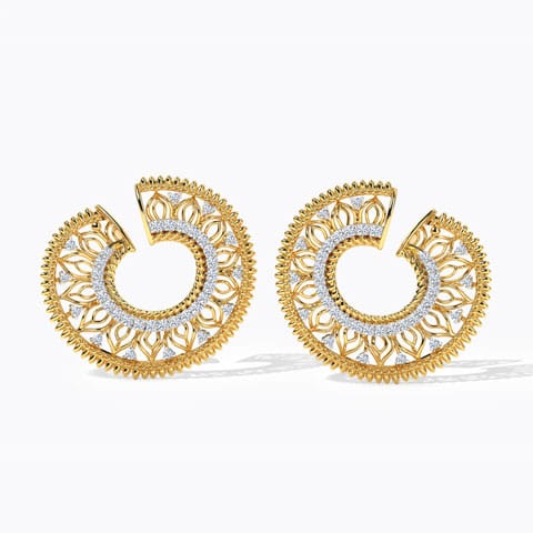 Eliana Diamond Hoop Earrings Diamond Earrings 18 Karat Yellow Gold Eliana Diamond Hoop Earrings