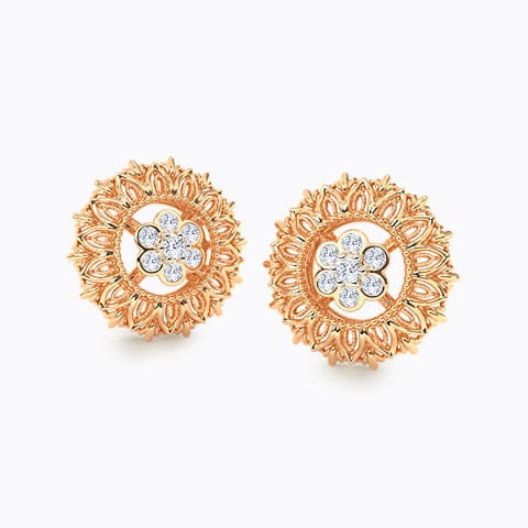 Myreen Diamond Stud Earrings Diamond Earrings 18 Karat Rose Gold Myreen Diamond Stud Earrings