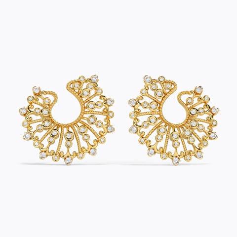 Ameerah Diamond Hoop Earrings Diamond Earrings 18 Karat Yellow Gold Ameerah Diamond Hoop Earrings