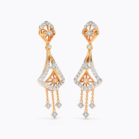 Diana Diamond Drop Earrings Diamond,Gemstone Earrings 18 Karat Rose Gold Diana Diamond Drop Earrings