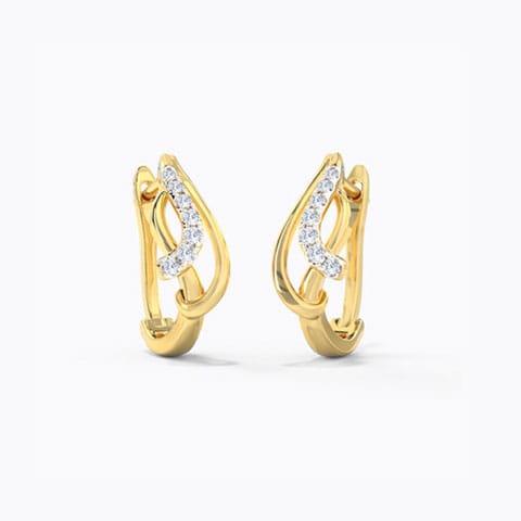 Becca Diamond Hoop Earrings Diamond Earrings 14 Karat Yellow Gold Becca Diamond Hoop Earrings