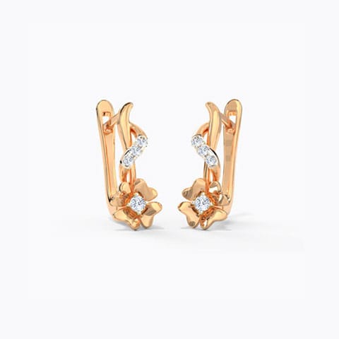 Kiara Floret Diamond Hoop Earrings Diamond Earrings 14 Karat Rose Gold Kiara Floret Diamond Hoop Earrings