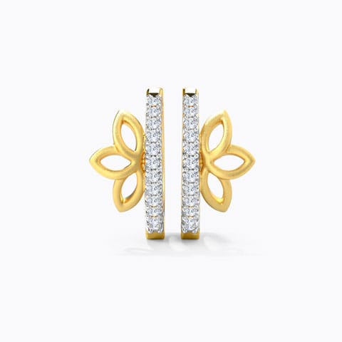 Nora Petals Diamond Hoop Earrings Diamond Earrings 14 Karat Yellow Gold Nora Petals Diamond Hoop Earrings