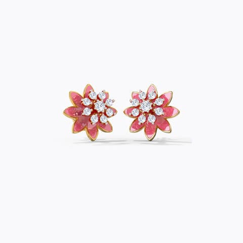 Cosmos Detachable Diamond Stud Earrings Diamond Earrings 14 Karat Yellow Gold Cosmos Detachable Diamond Stud Earrings