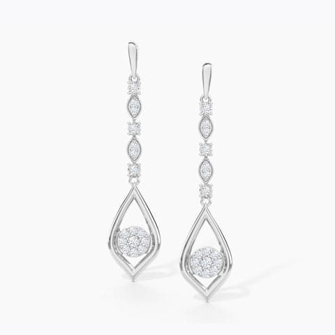 Ella Diamond Drop Earrings Diamond Earrings 18 Karat White Gold Ella Diamond Drop Earrings