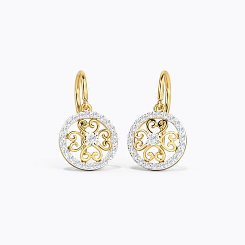Elina Diamond Drop Earrings Diamond Earrings 14 Karat Yellow Gold Elina Diamond Drop Earrings