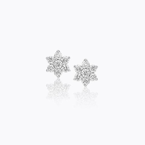 Wink Cluster Diamond Stud Earrings Diamond Earrings 18 Karat Yellow Gold Wink Cluster Diamond Stud Earrings