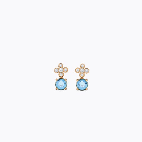 Floral Sheen Gemstone Drop Earrings Diamond,Gemstone Earrings 14 Karat Rose Gold Floral Sheen Gemstone Drop Earrings