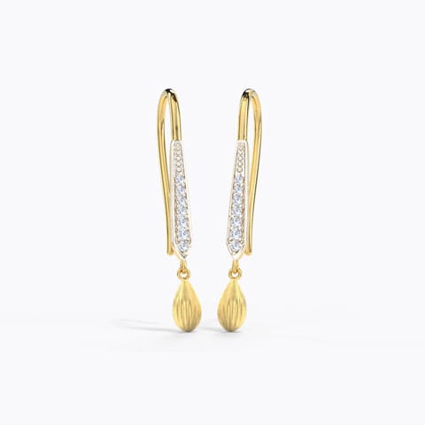 Linear Glint Diamond Drop Earrings Diamond Earrings 14 Karat Yellow Gold Linear Glint Diamond Drop Earrings
