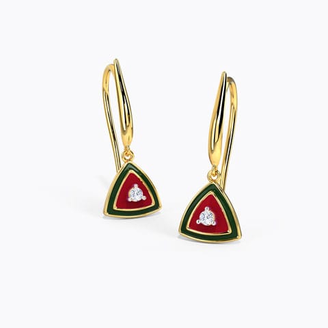 Trillium Diamond Drop Earrings Diamond Earrings 14 Karat Yellow Gold Trillium Diamond Drop Earrings