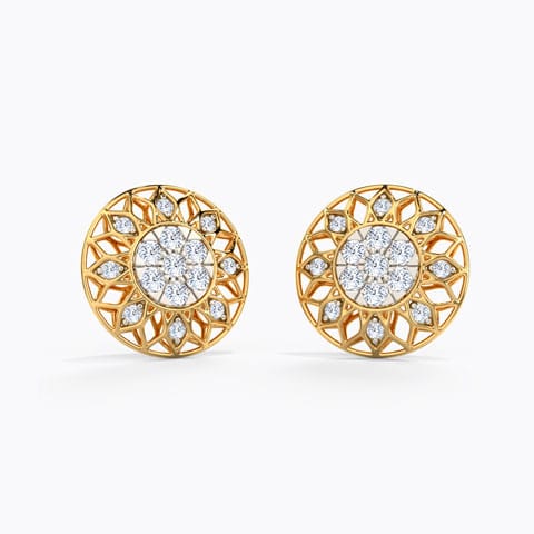 Shailee Detachable Diamond Stud Earrings Diamond Earrings 14 Karat Yellow Gold Shailee Detachable Diamond Stud Earrings