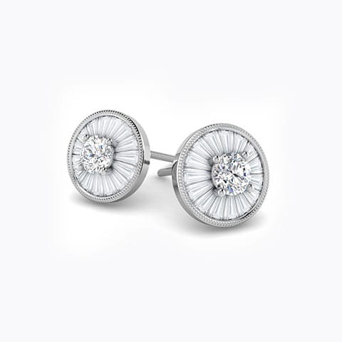 Seeds of Dreams Diamond Stud Earrings Diamond Earrings 18 Karat White Gold Seeds of Dreams Diamond Stud Earrings