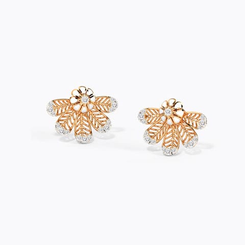 Harmony Bloom Diamond Stud Earrings Diamond Earrings 14 Karat Rose Gold Harmony Bloom Diamond Stud Earrings