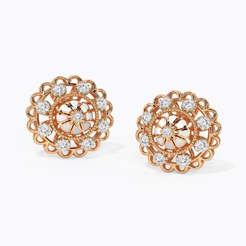 Triumph Orb Detachable Diamond Stud Earrings Diamond Earrings 14 Karat Rose Gold Triumph Orb Detachable Diamond Stud Earrings