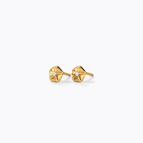 Cutesy Bloom Kids' Diamond Earrings Diamond Earrings 14 Karat Yellow Gold Cutesy Bloom Kids' Diamond Earrings