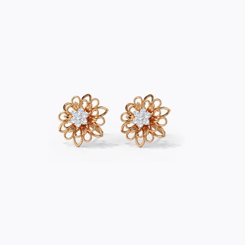 Pleasing Petals Diamond Stud Earrings Diamond Earrings 14 Karat Rose Gold Pleasing Petals Diamond Stud Earrings