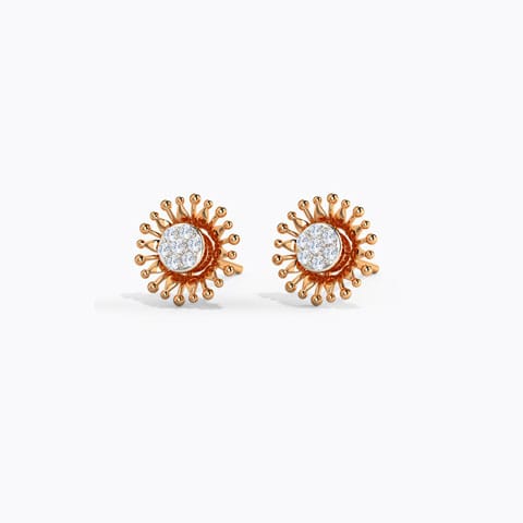 Detachable Cluster Diamond Stud Earrings Diamond Earrings 14 Karat Rose Gold Detachable Cluster Diamond Stud Earrings