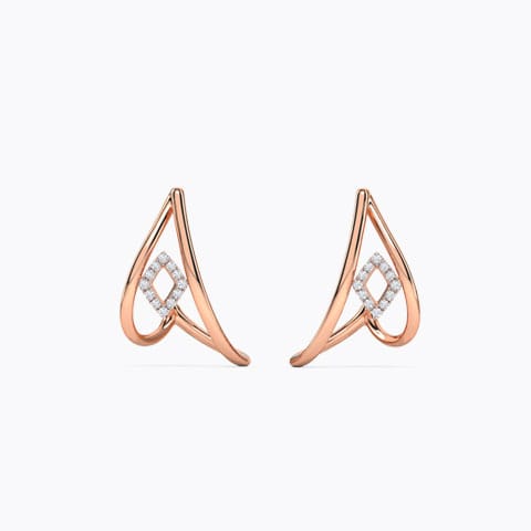 Stark Diamond Hoop Earrings Diamond Earrings 14 Karat Rose Gold Stark Diamond Hoop Earrings