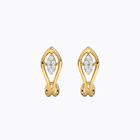 Marquise Diamond Hoop Earrings Diamond Earrings 14 Karat Yellow Gold Marquise Diamond Hoop Earrings