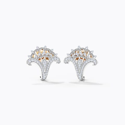 Berina Diamond Hoop Earrings Diamond Earrings 14 Karat Two Tone Gold Berina Diamond Hoop Earrings