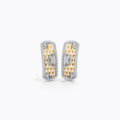 Friya Diamond Hoop Earrings Diamond Earrings 14 Karat Two Tone Gold Friya Diamond Hoop Earrings