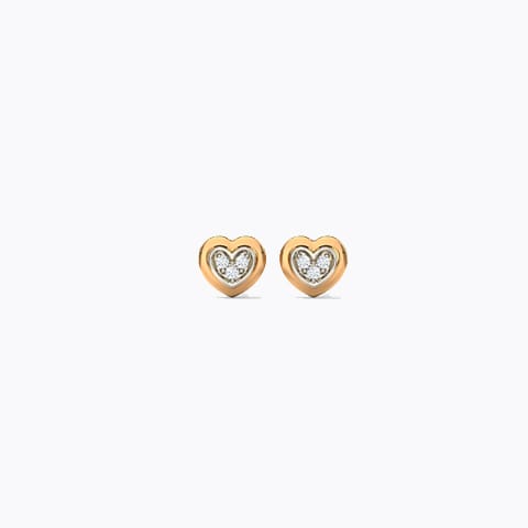 Rosy Heart Diamond Stud Earrings Diamond Earrings 14 Karat Rose Gold Rosy Heart Diamond Stud Earrings