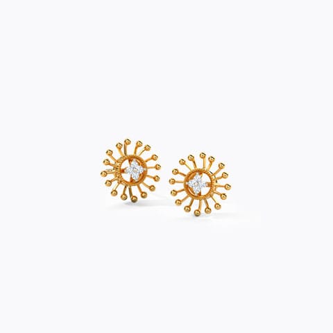 Gleaming Rays Diamond Stud Earrings Diamond Earrings 14 Karat Rose Gold Gleaming Rays Diamond Stud Earrings