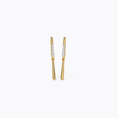 Linear Streak Diamond Drop Earrings Diamond Earrings 14 Karat Rose Gold Linear Streak Diamond Drop Earrings