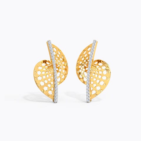 Amaira Ornate Diamond Stud Earrings Diamond Earrings 14 Karat Yellow Gold Amaira Ornate Diamond Stud Earrings