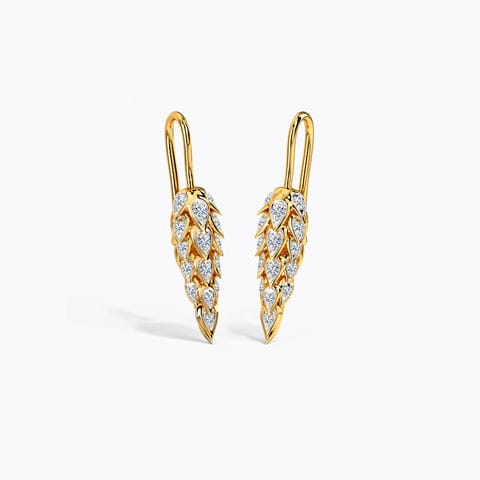 Summery Diamond Drop Earrings Diamond Earrings 18 Karat Yellow Gold Summery Diamond Drop Earrings