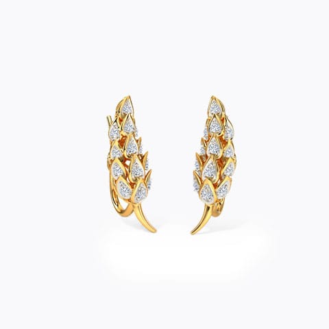 Soothing Diamond Ear Cuffs Diamond Earrings 18 Karat Yellow Gold Soothing Diamond Ear Cuffs
