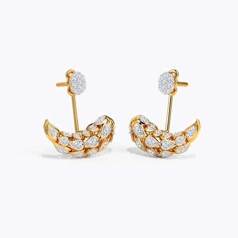 Sunkissed Diamond Ear Jackets Diamond Earrings 18 Karat Yellow Gold Sunkissed Diamond Ear Jackets