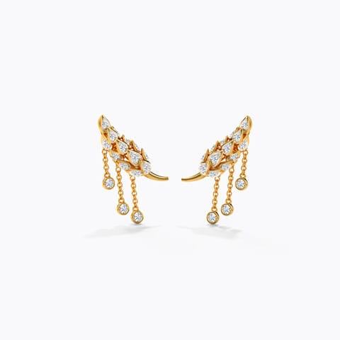 Serene Diamond Drop Earrings Diamond Earrings 18 Karat Yellow Gold Serene Diamond Drop Earrings