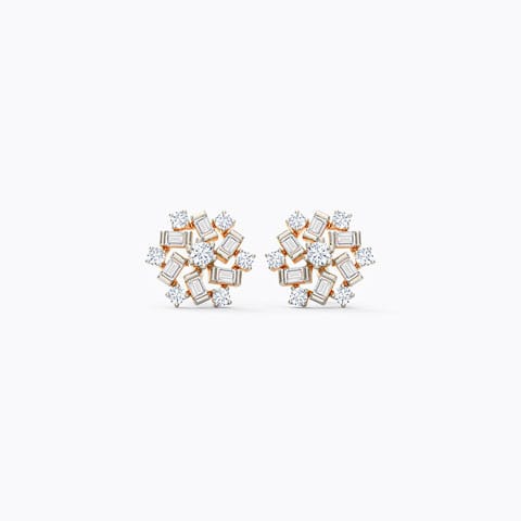 Glorious Diamond Stud Earrings Diamond Earrings 14 Karat Rose Gold Glorious Diamond Stud Earrings