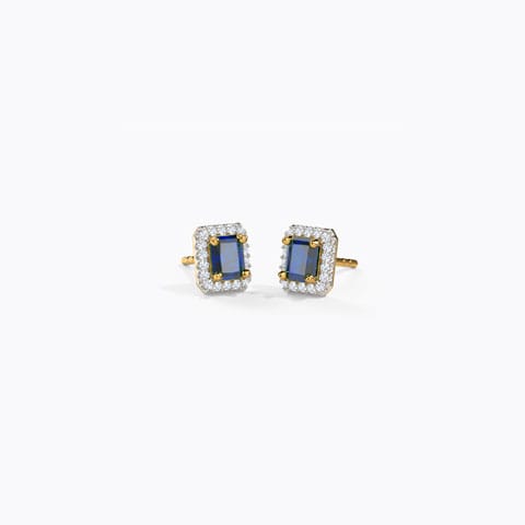 Gleaming Quad Gemstone Stud Earrings Diamond,Gemstone Earrings 14 Karat Yellow Gold Gleaming Quad Gemstone Stud Earrings
