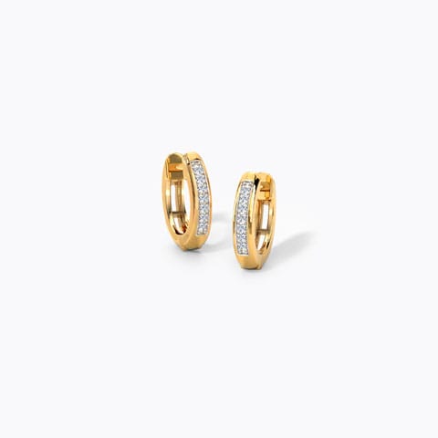 Stellar Dainty Diamond Hoop Earrings Diamond Earrings 14 Karat Yellow Gold Stellar Dainty Diamond Hoop Earrings