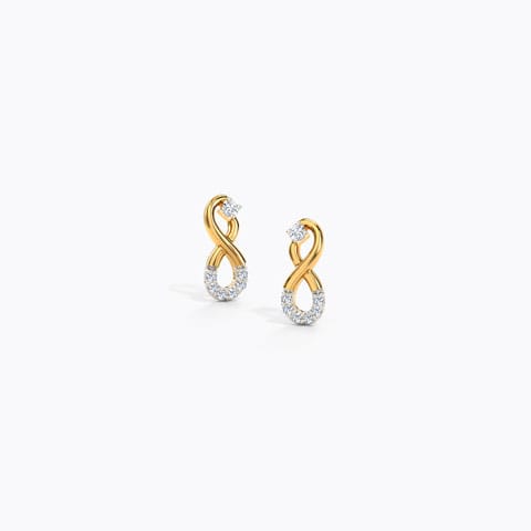 Ira Infinity Diamond Hoop Earrings Diamond Earrings 14 Karat Yellow Gold Ira Infinity Diamond Hoop Earrings
