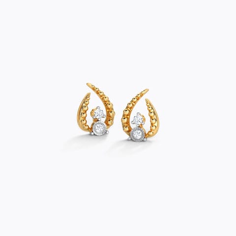 Stark Miracle Plate Diamond Stud Earrings Diamond Earrings 14 Karat Yellow Gold Stark Miracle Plate Diamond Stud Earrings