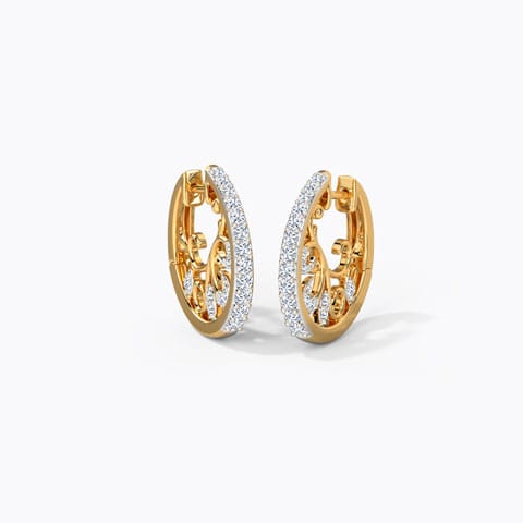 Eve Diamond Hoop Earrings Diamond Earrings 14 Karat Yellow Gold Eve Diamond Hoop Earrings