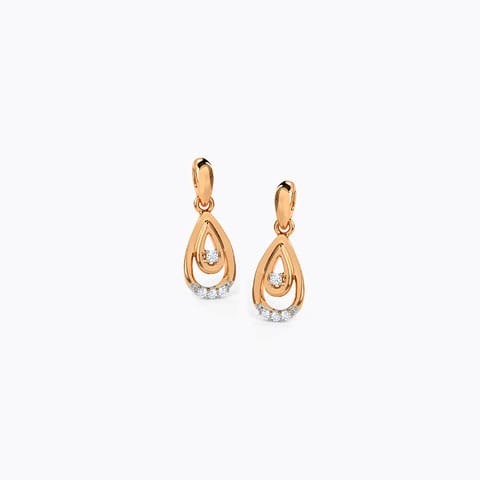 Alina Diamond Drop Earrings Diamond Earrings 14 Karat Rose Gold Alina Diamond Drop Earrings
