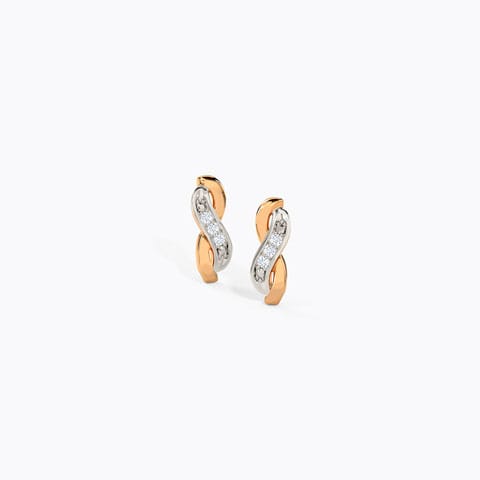 Dazzling Infinity Diamond Stud Earrings Diamond Earrings 14 Karat Rose Gold Dazzling Infinity Diamond Stud Earrings