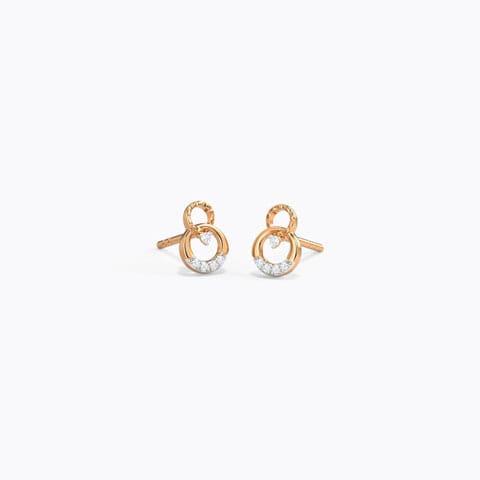 Embrace Diamond Stud Earrings Diamond Earrings 14 Karat Rose Gold Embrace Diamond Stud Earrings