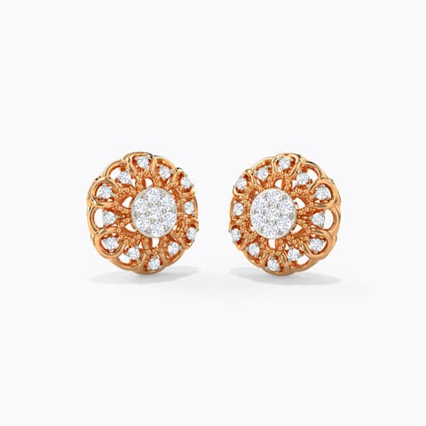 Luxera Diamond Stud Earrings Diamond Earrings 14 Karat Rose Gold Luxera Diamond Stud Earrings