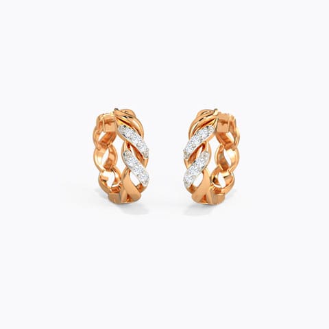 Delaney Twist Hoop Earrings Diamond Earrings 14 Karat Rose Gold Delaney Twist Hoop Earrings