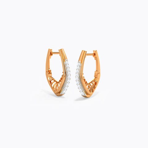 Astrid Hoop Earrings Diamond Earrings 14 Karat Rose Gold Astrid Hoop Earrings