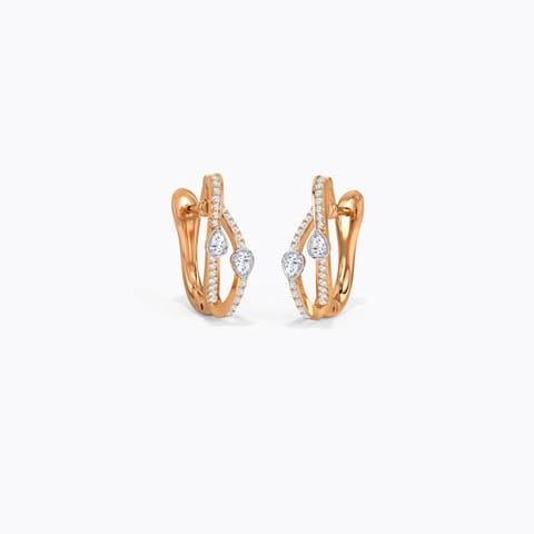 Shea Diamond Hoop Earrings Diamond Earrings 14 Karat Rose Gold Shea Diamond Hoop Earrings